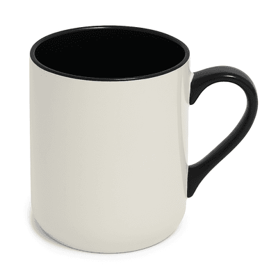 Caneca Imperial Cerâmica com Alça e Interior Preta 325ml